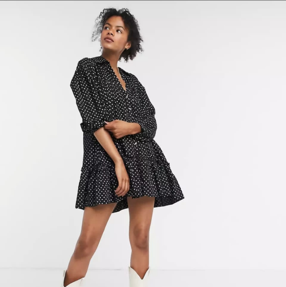 NWT Free People Full Swing Dot Mini Dress